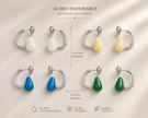 Pendiente Gota Luz de Color /Chapado en Oro 18k