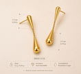 Pendiente Colgante Gota  Éclat Chapado Oro 18k y Stail Steel