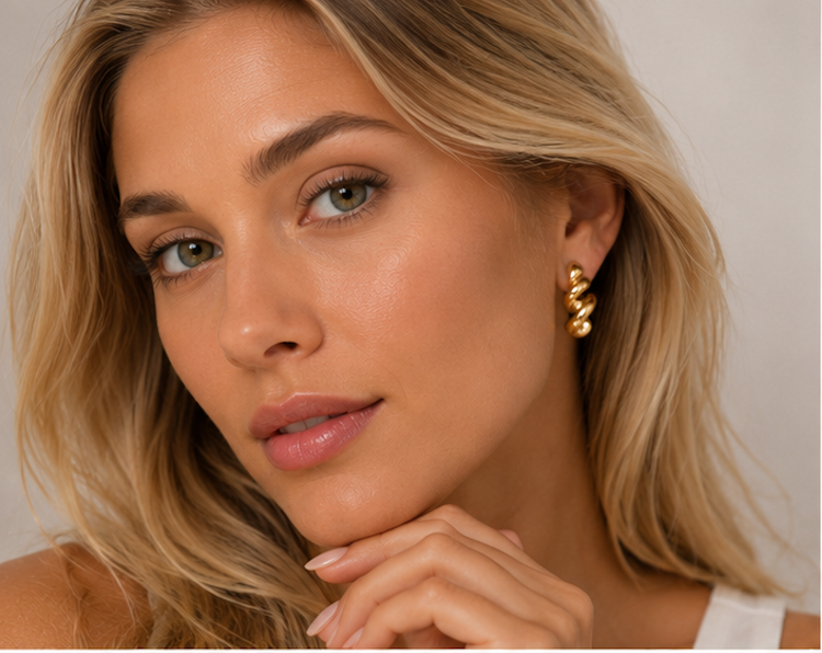 Pendientes Spiralé Chapado en Oro 18k