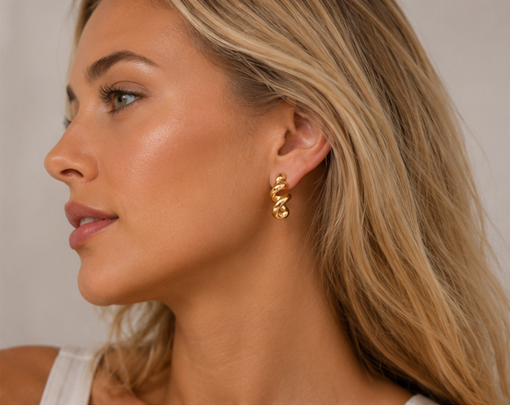 Pendientes Spiralé Chapado en Oro 18k