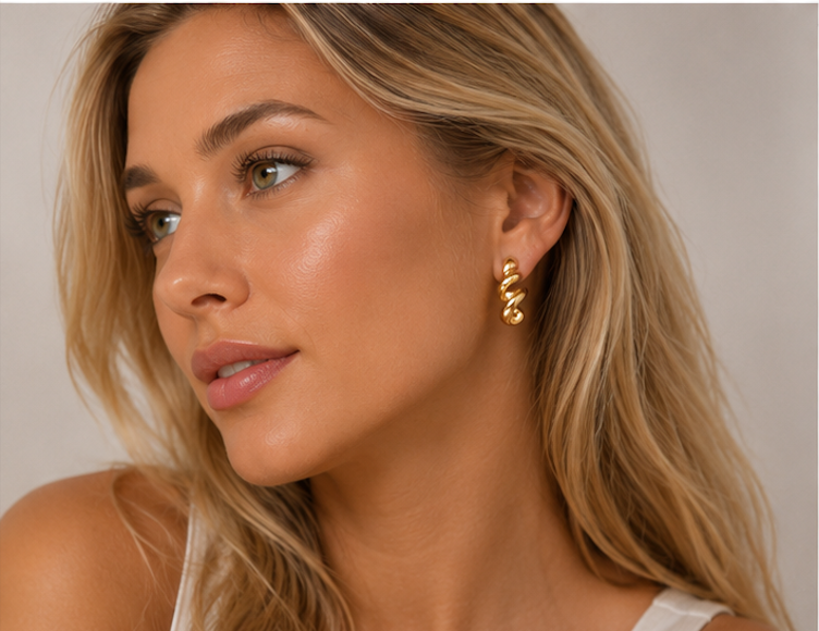 Pendientes Spiralé Chapado en Oro 18k