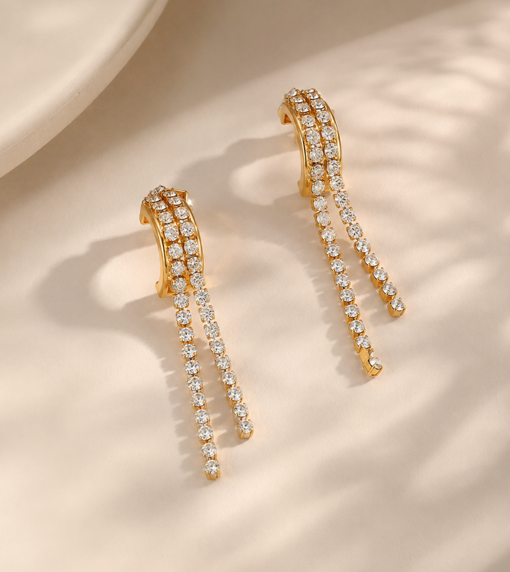 Zarcillo Lumina Chapado en Oro 18k y Stail Steel