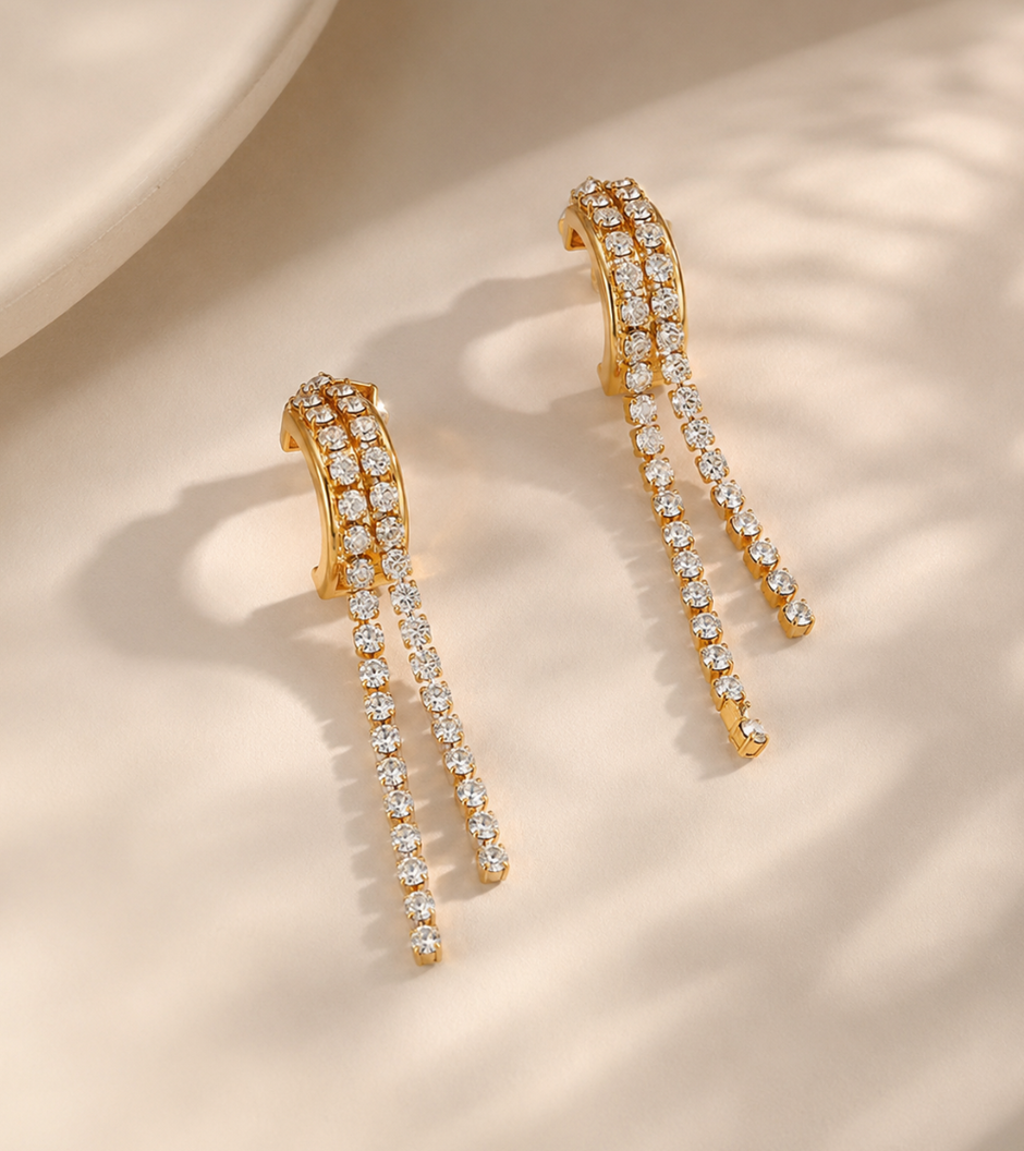 Zarcillo Lumina Chapado en Oro 18k y Stail Steel