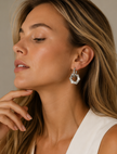 Pendiente Exagonal  Chapado en Oro 18k y stail Steel