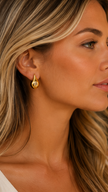 Pendiente Forma Gota Chapado Oro 18k con Brillante