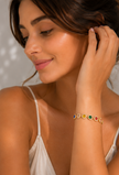 Pulsera de Brillos Multicolor Circonita Chapado en Oro 18k