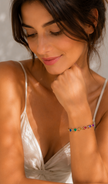 Pulsera de Brillos Multicolor Circonita Chapado en Oro 18k