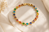 Pulsera de Brillos Multicolor Circonita Chapado en Oro 18k