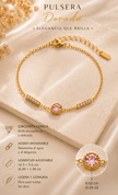 Pulsera Elise Rosa Chapado en Oro 18k y Stail Steel