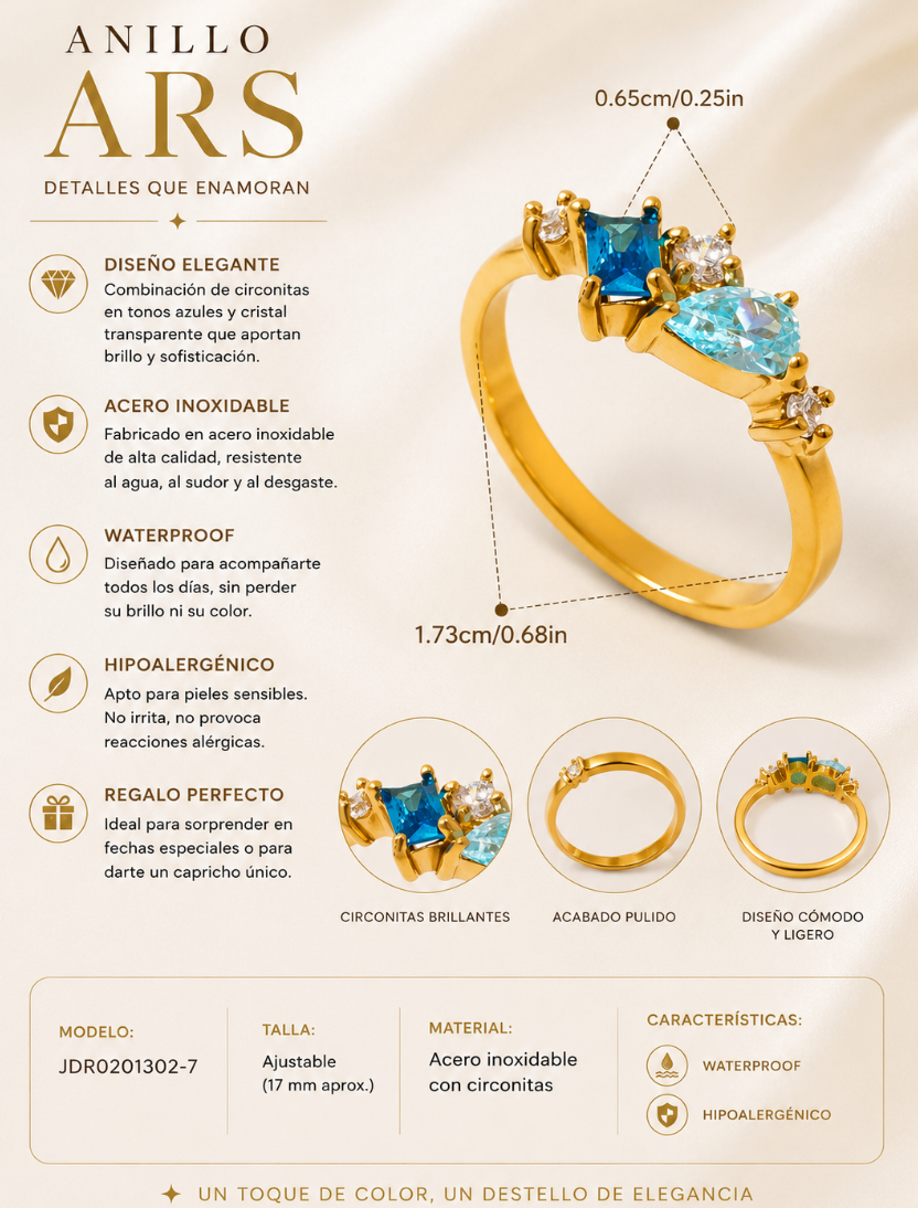 Anillo Azure en Oro 18k Calita