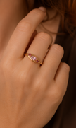 Anillos Chapados en Oro 18k Morgonita/Rosee /Crystal
