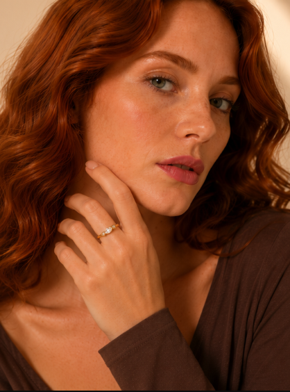Anillos Chapados en Oro 18k Morgonita/Rosee /Crystal