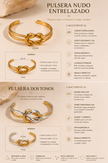 Brazalete Nudo en Oro 18k y Stain Steel