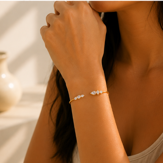 Coleccion Pulseras Brillantes y Esmeralda  Chapado Oro 18k