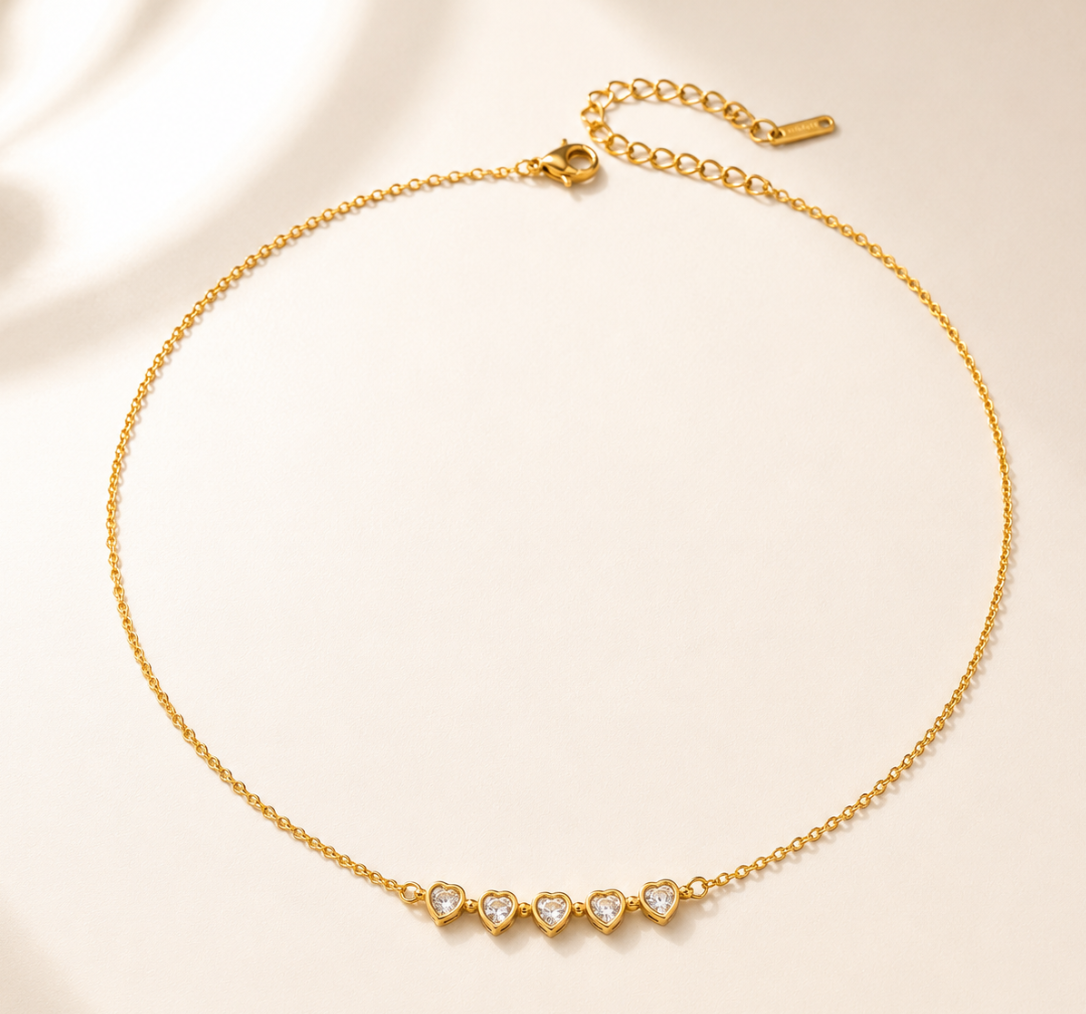 Fine line de Circonitas Chapado en Oro 18 k
