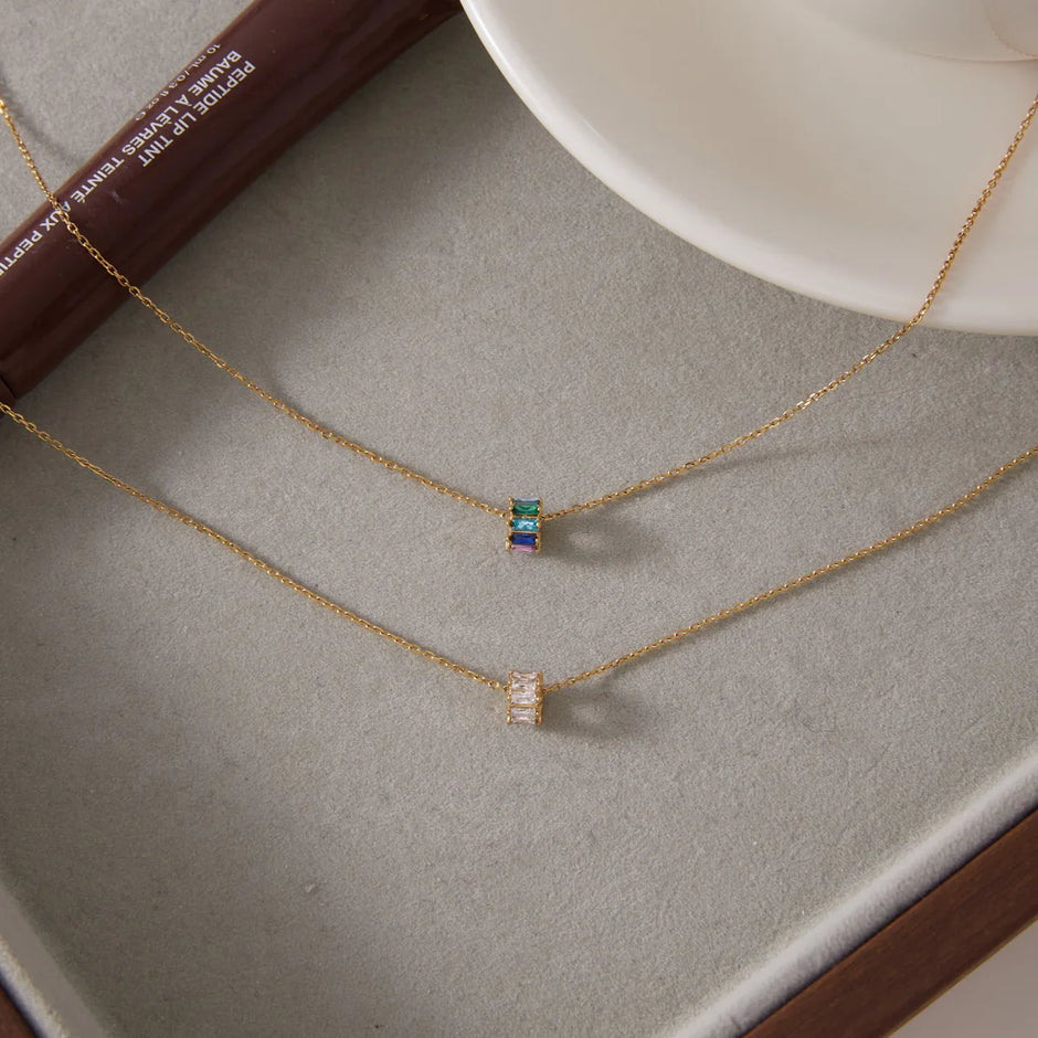 Oro 18k Circulo Circonita/ Multi colores
