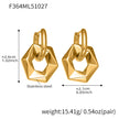 Pendiente Exagonal  Chapado en Oro 18k y stail Steel
