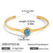 Brazalette de piedra Marron Tierra / Turques Oceano Chapado  en Oro 18k
