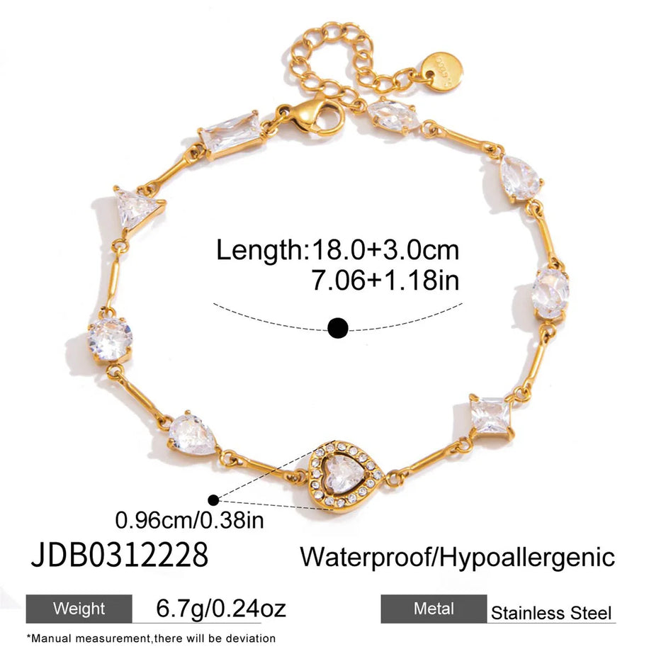 Pulsera Elegante fina en Chapado Oro 18k Circonitas /Azules