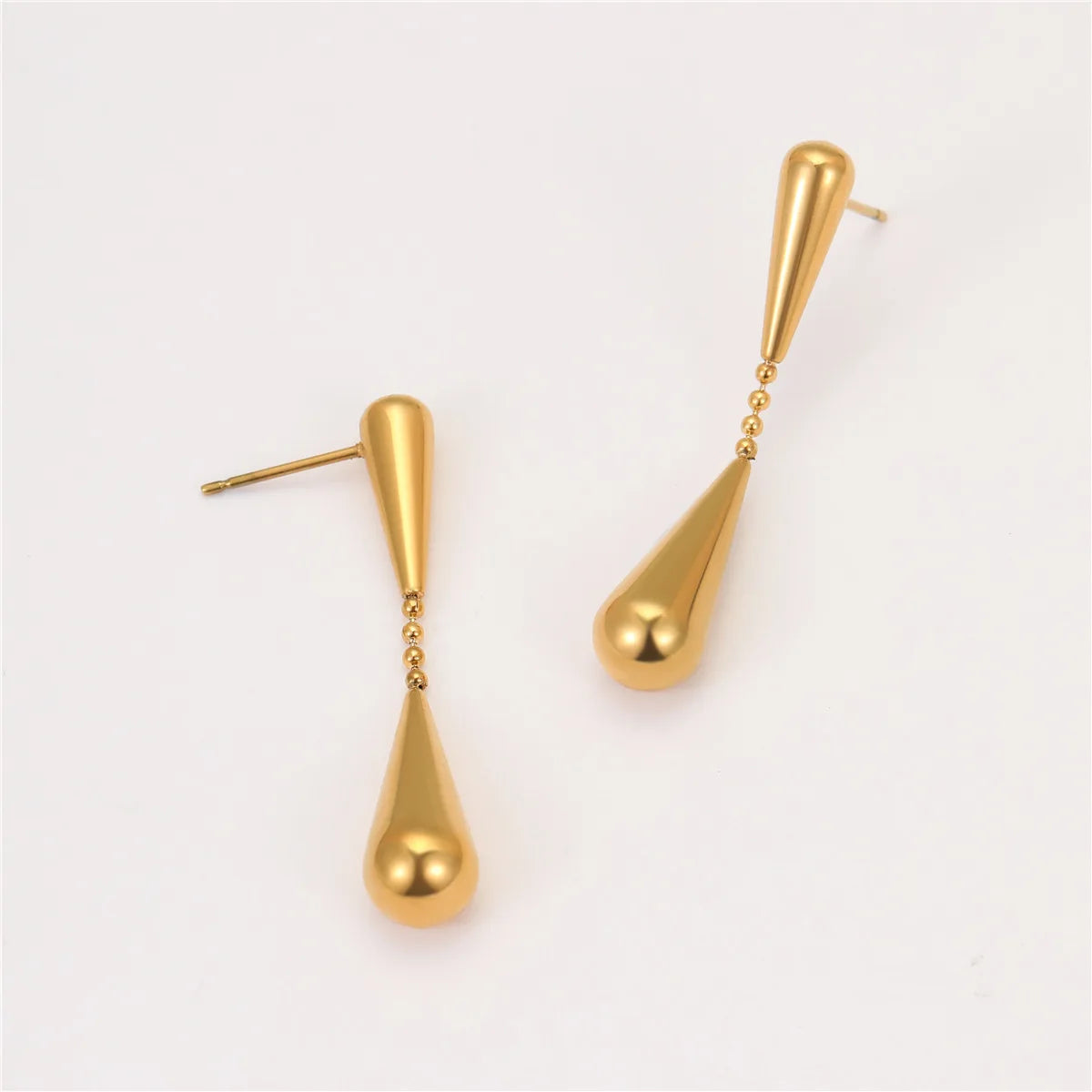 Pendiente Colgante Gota en CHapado Oro 18k y Stail steel