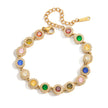 Pulsera de Brillos Multicolor Circonita Chapado en Oro 18k