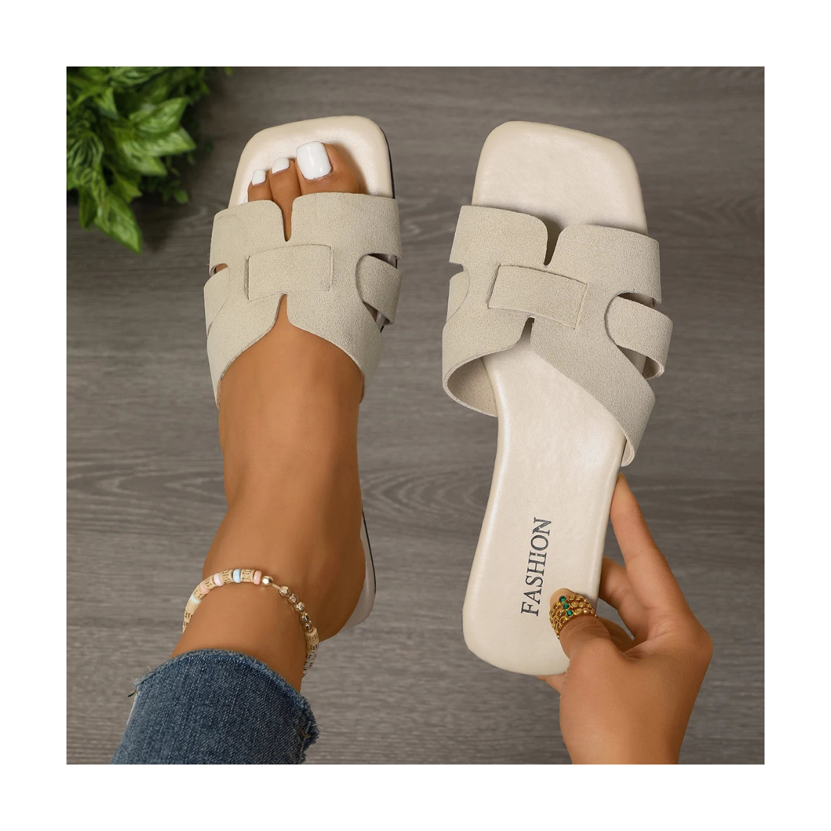 Sandalias de diseñador cuero