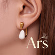 Pendiente Gota Agua de Color Chapado en Oro 18k