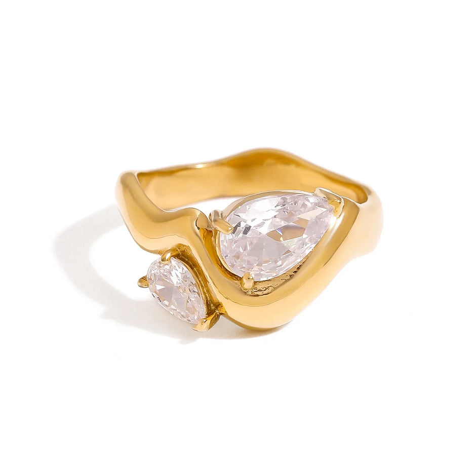 Anillo Chapado en Oro 18k Con Circonitas
