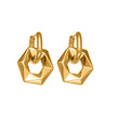 Pendiente Exagonal  Chapado en Oro 18k y stail Steel