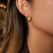 Pendiente Forma Gota Chapado Oro 18k con Brillante