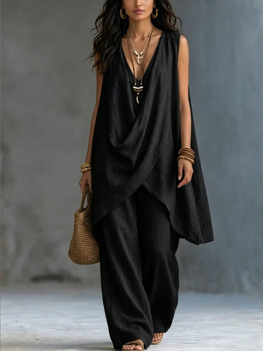 Indie/ Poncho con Pantalon Ampio
