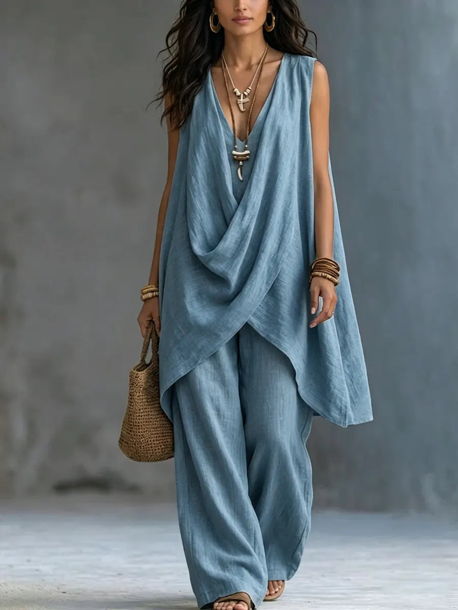 Indie/ Poncho con Pantalon Ampio